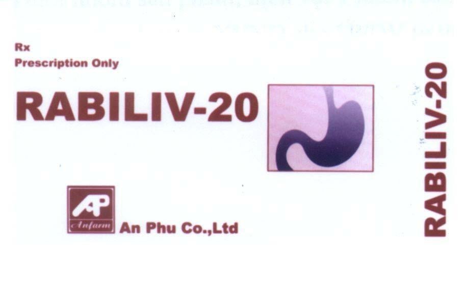 Mẫu nhãn hiệu RABILIV-20 PRESCRIPTION ONLY AP ANFARM AN PHU Rx CO.,LTD