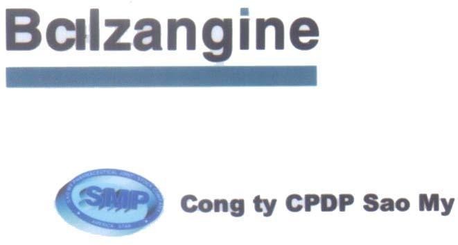 Mẫu nhãn hiệu BCILZANGINE SMP SAO MY PHARMACEUTICAL JOINT-STOCK Cong ty CPDP Sao My