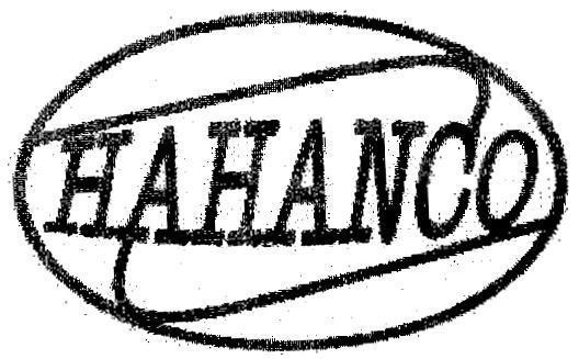 Mẫu nhãn hiệu HAHANCO