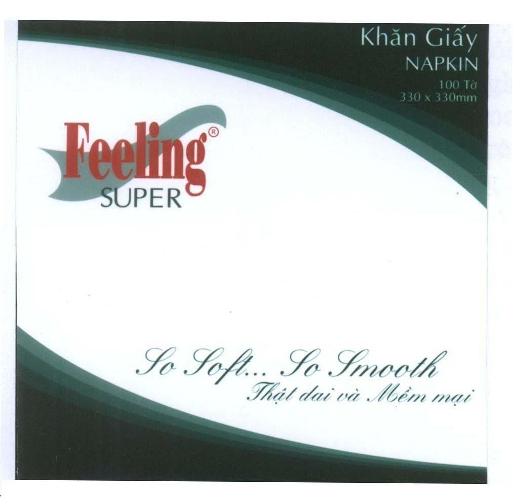 Mẫu nhãn hiệu FEELING SUPER Khăn giấy NAPKIN So soft so smooth Thật dai và mềm mại