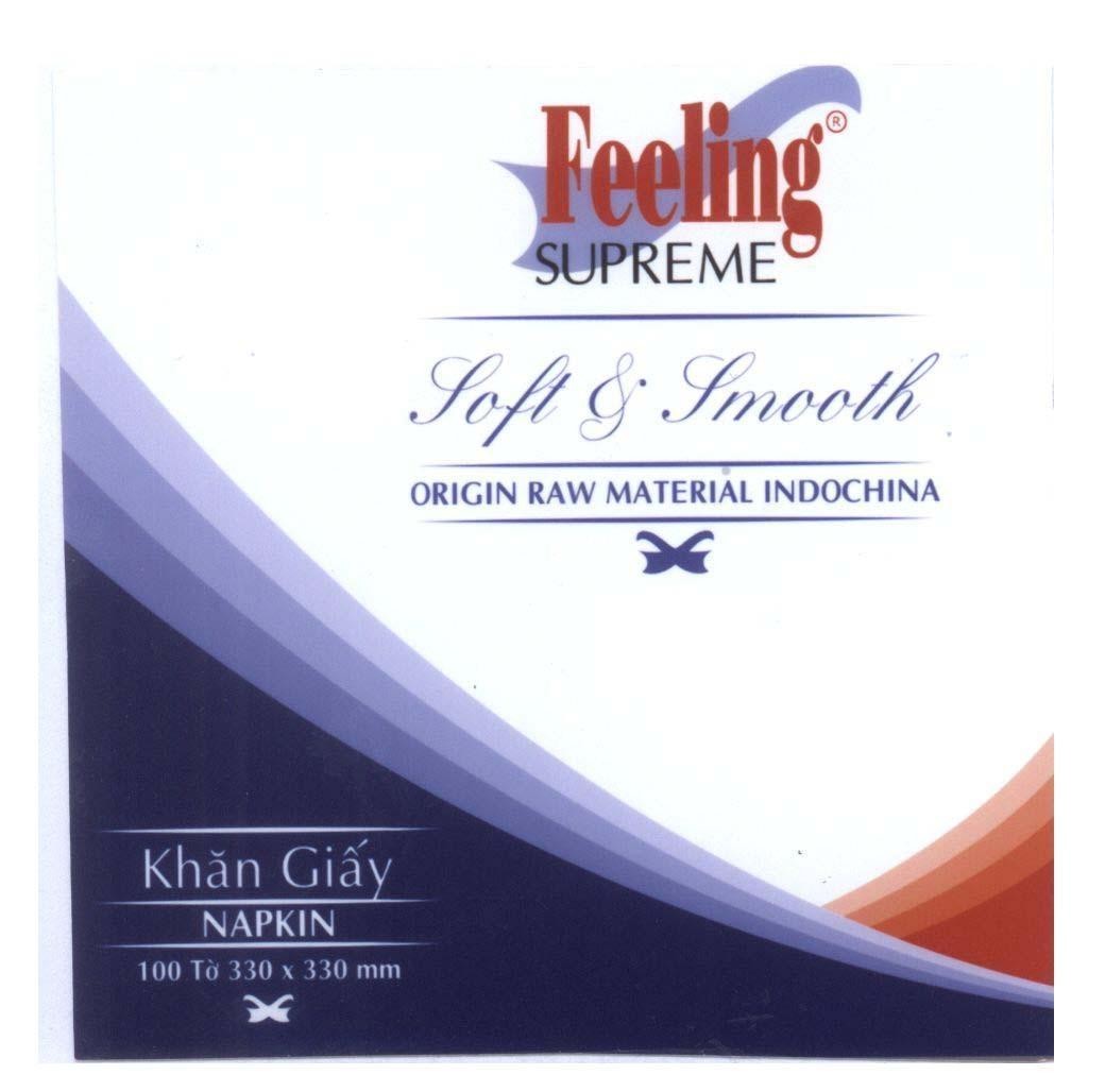 Mẫu nhãn hiệu FEELING SUPREME SOFT & SMOOTH khăn giấy NAPKIN