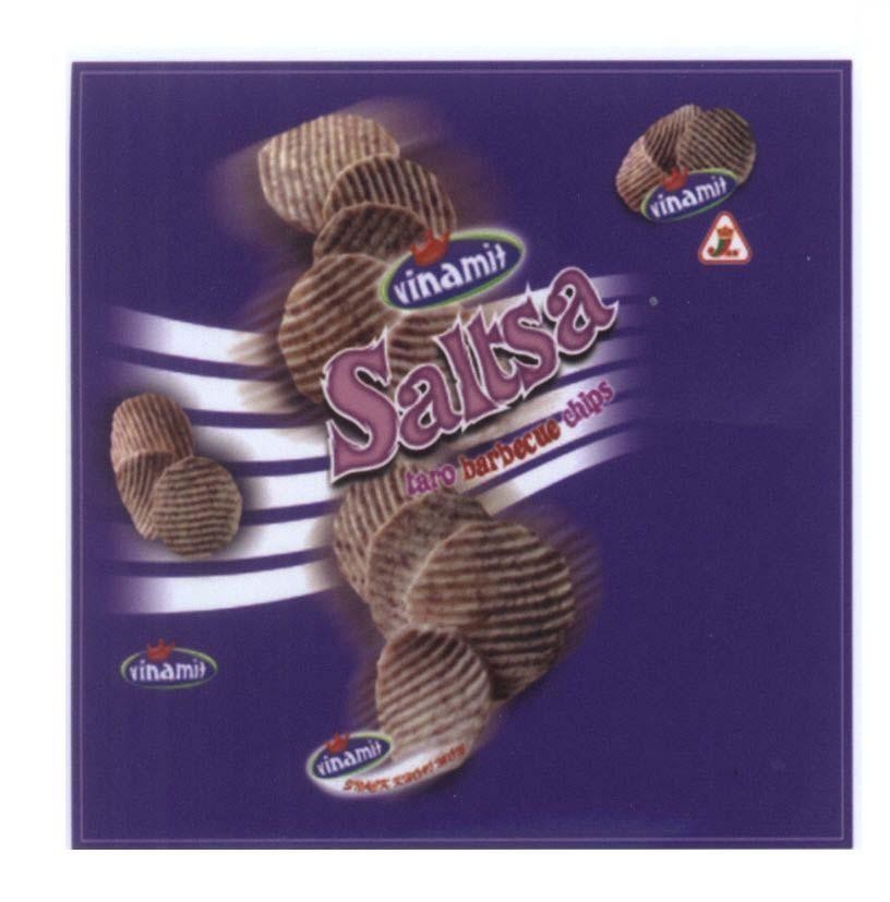 Mẫu nhãn hiệu SALTSA Vinamit jack taro barbecue chips snack khoai lang