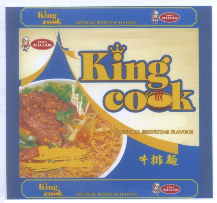 Mẫu nhãn hiệu King cook VINA ACECOOK ARTIFICIAL BEEFSTEAK FLAVOUR [Niu pai mian]