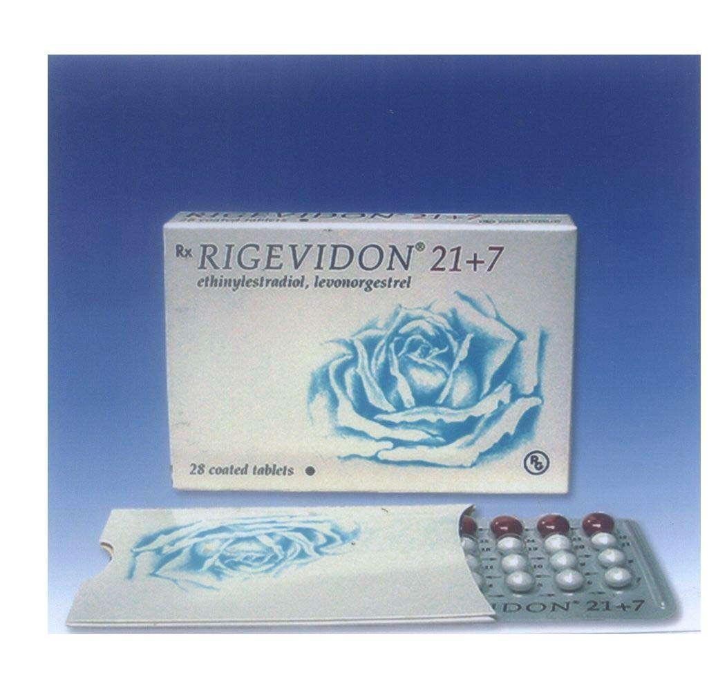 Mẫu nhãn hiệu RIGEVIDON Rxethinylestradiol levonorgestrel R G
