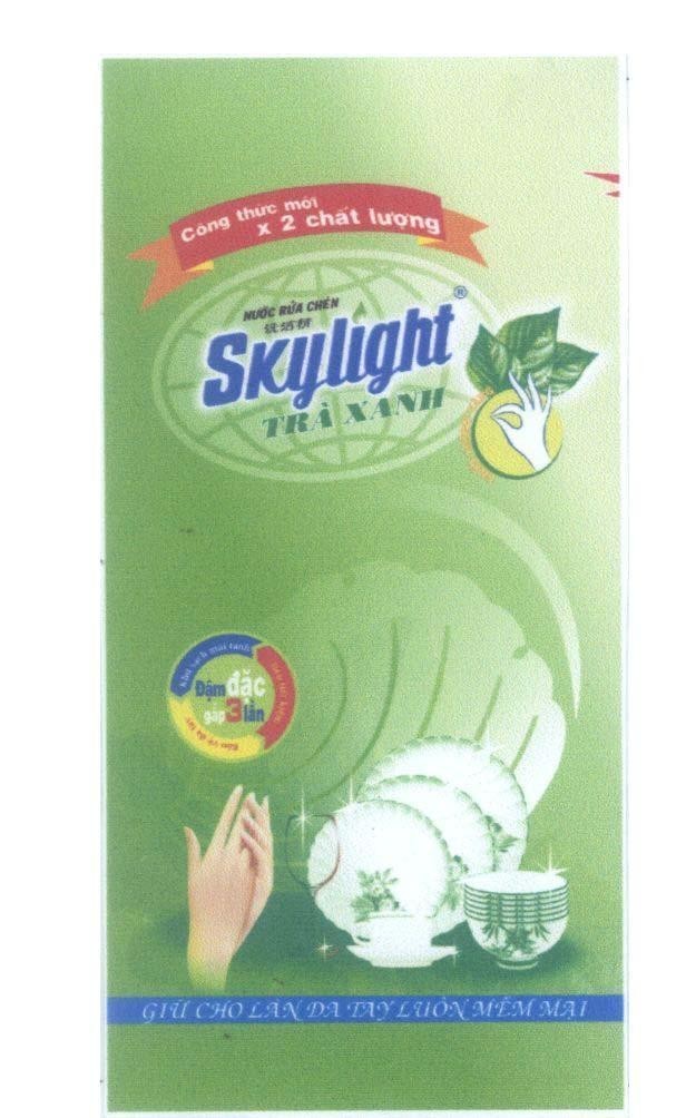 Mẫu nhãn hiệu Skylight Trà Xanh Nước Rửa Chén Công thức mới x 2 chất lượng Đậm đặc gấp 3 lần khử sạch mùi tanh bảo vệ da tay...