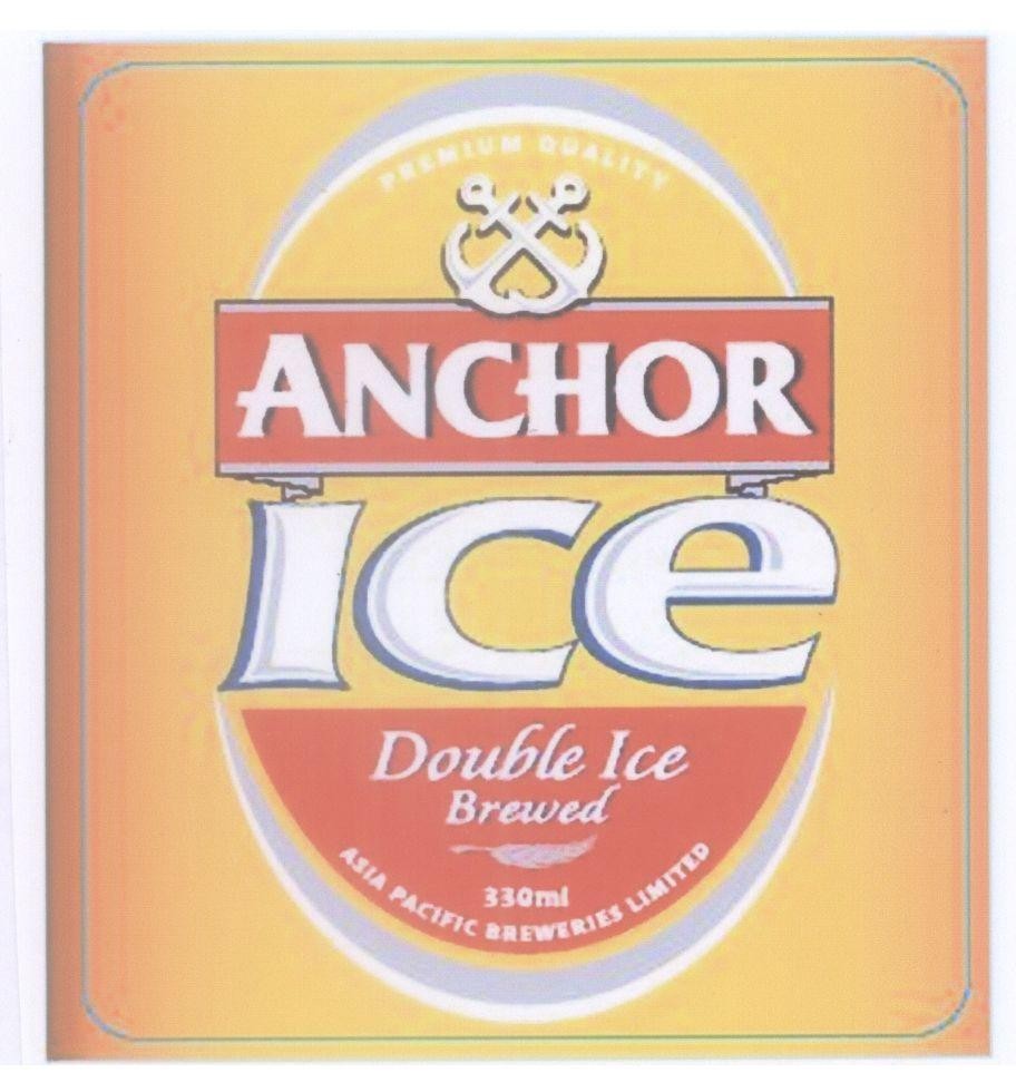 Mẫu nhãn hiệu ANCHOR ICE Double Ice Brewed ASIA PACIFIC BREWERIES LIMITED PREMIUM QUALITY