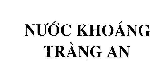 Mẫu nhãn hiệu Nước Khoáng Tràng An
