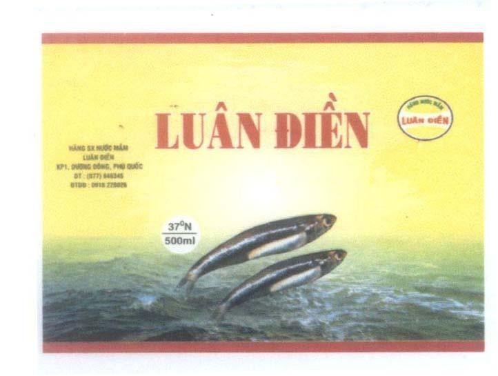 Mẫu nhãn hiệu Luân Điền Hãng Nước Mắm Hãng SX Nước Mắm Luân Điền 37oN 500ml