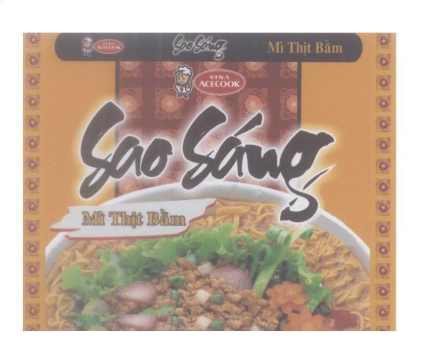 Mẫu nhãn hiệu VINA ACECOOK Sao Sáng Mì Thịt Bằm