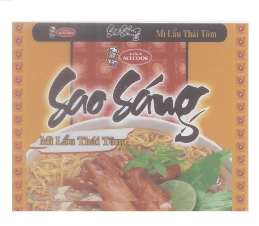 Mẫu nhãn hiệu VINA ACECOOK Sao Sáng Mỳ Lẩu Thái Tôm