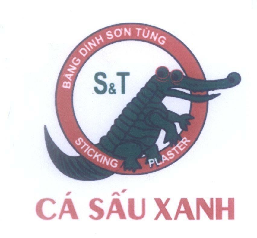 Mẫu nhãn hiệu Băng Dính Sơn Tùng S&T STICKING PLASTER Cá Sấu Xanh