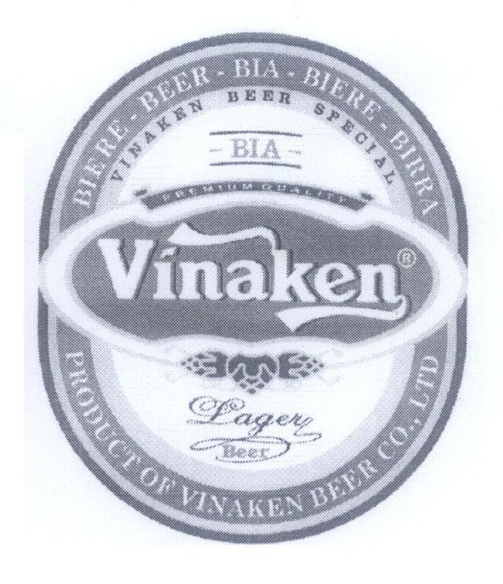 Mẫu nhãn hiệu PREMIUM QUALITY Vinaken Lager Beer