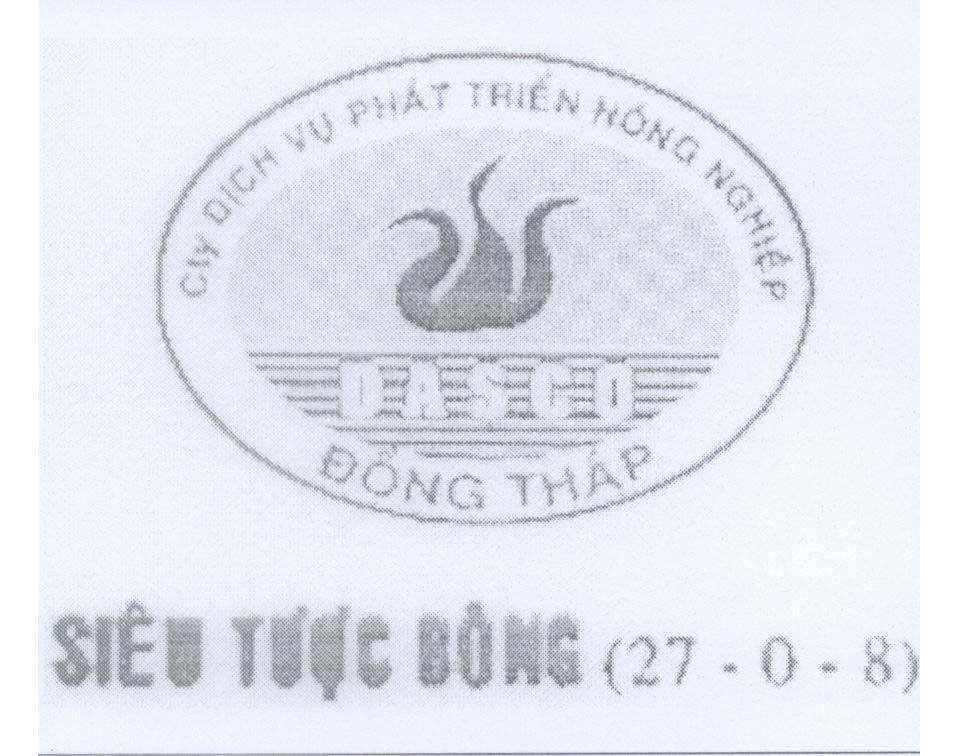 Mẫu nhãn hiệu DASCO Đồng Tháp Cty dịch vụ phát triển nông nghiệp Siêu Tược Bông (27 - 0 - 8)