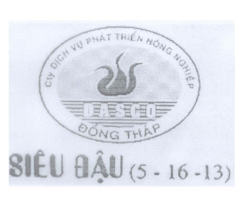 Mẫu nhãn hiệu DASCO Đồng Tháp cty dịch vụ phát triển nông nghiệp Siêu Đậu (5 - 16 - 13)