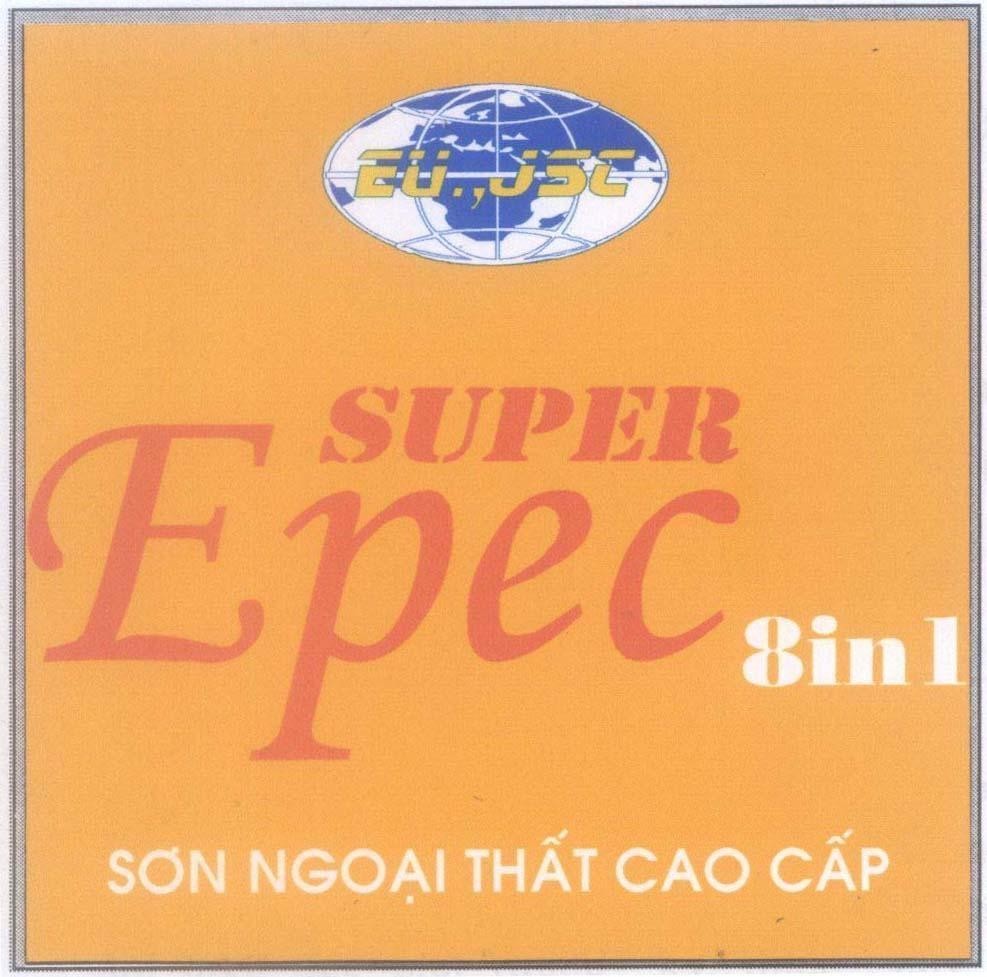Mẫu nhãn hiệu EU.,JSC SUPER Epec 8 in 1 Sơn Ngoại Thất Cao Cấp