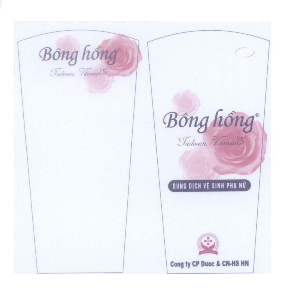 Mẫu nhãn hiệu Bông hồng Triclosan Vitamin E dung dịch vệ sinh phụ nữ Cong ty CP Duoc & CN-HS HN