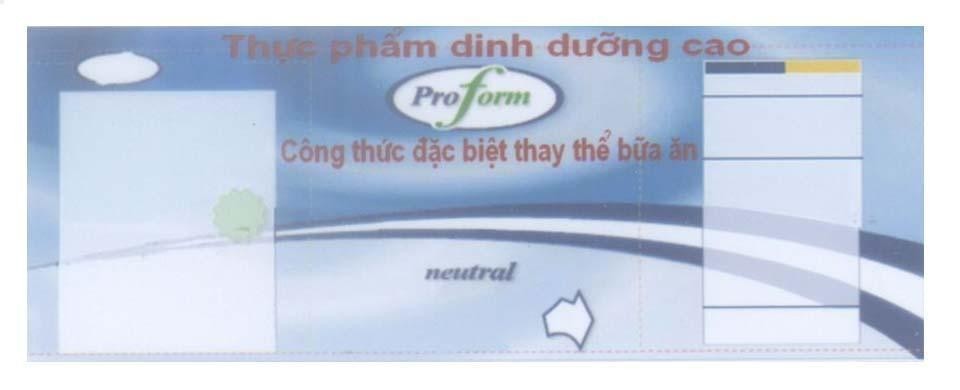 Mẫu nhãn hiệu Proform thực phẩm dinh dưỡng cao công thức đặc biệt thay thể bữa ăn neutral