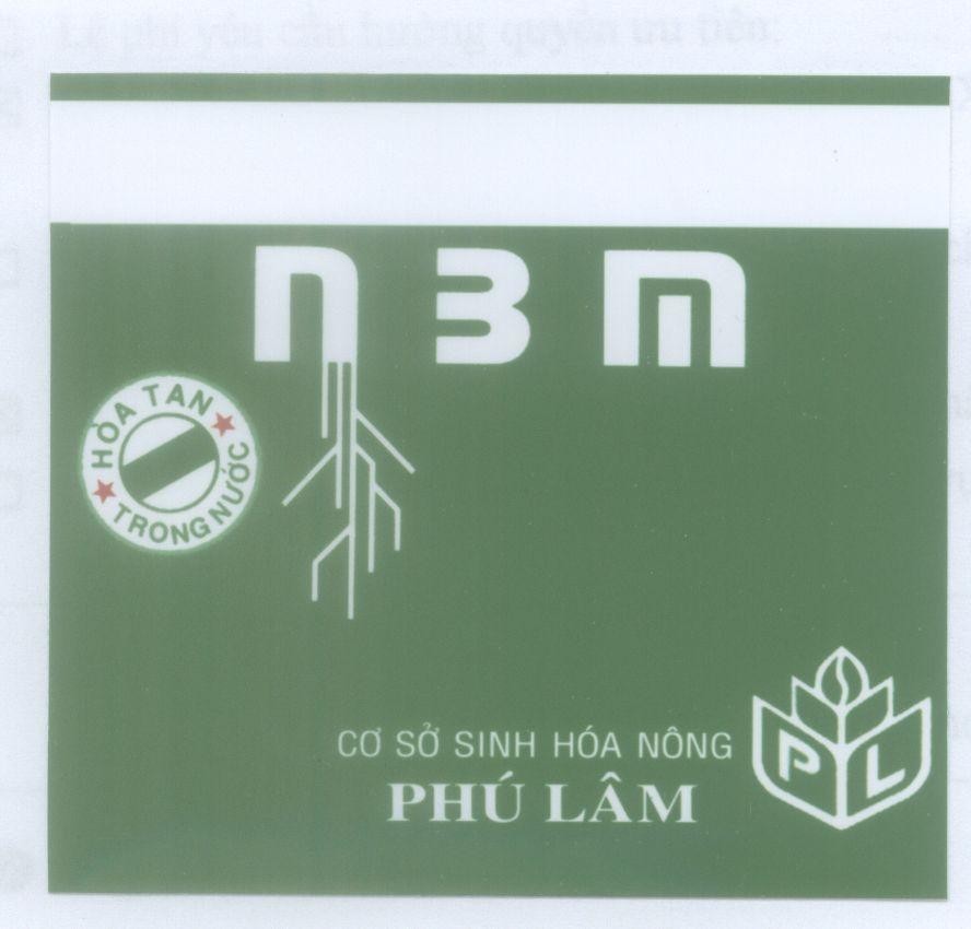 Mẫu nhãn hiệu nBm cơ sở sinh hoá nông Phú Lâm hoà tan trong nước P L