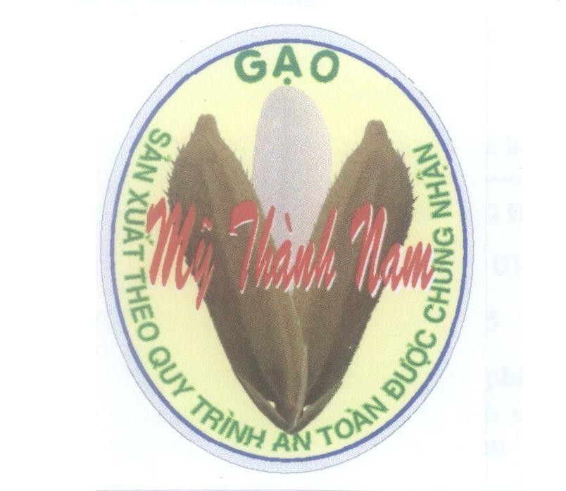 Mẫu nhãn hiệu Mỹ Thành Nam Gạo Sản Xuất Theo Quy Trình An Toàn Được Chứng Nhận