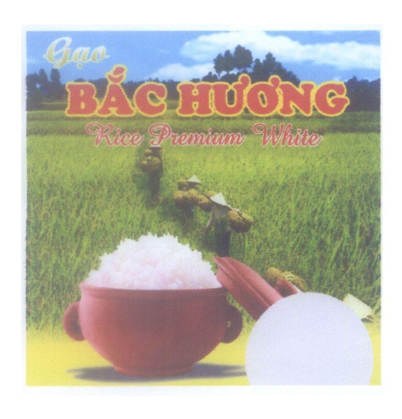 Mẫu nhãn hiệu Gạo Bắc Hương Rice Premium White
