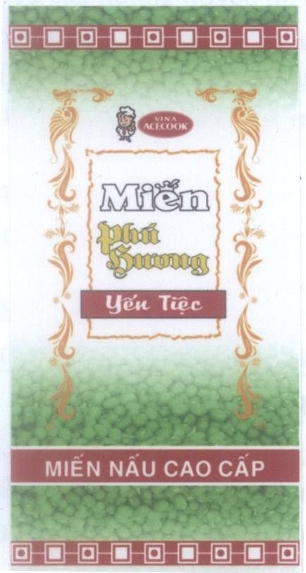 Mẫu nhãn hiệu VINA ACECOOK Miến Phú hương Yến Tiệc Miến Nấu Cao Cấp