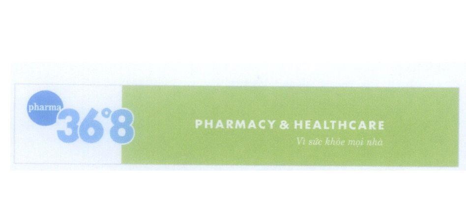 Mẫu nhãn hiệu pharma 36o8 PHARMACY & HEALTHCARE Vì sức khỏe mọi nhà