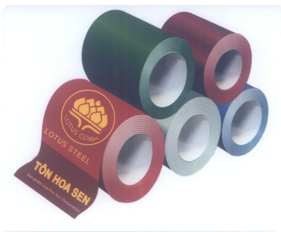 Mẫu nhãn hiệu Tôn Hoa Sen Lotus Corp Lotus Steel Sản phẩm của Hoa Sen Corporation