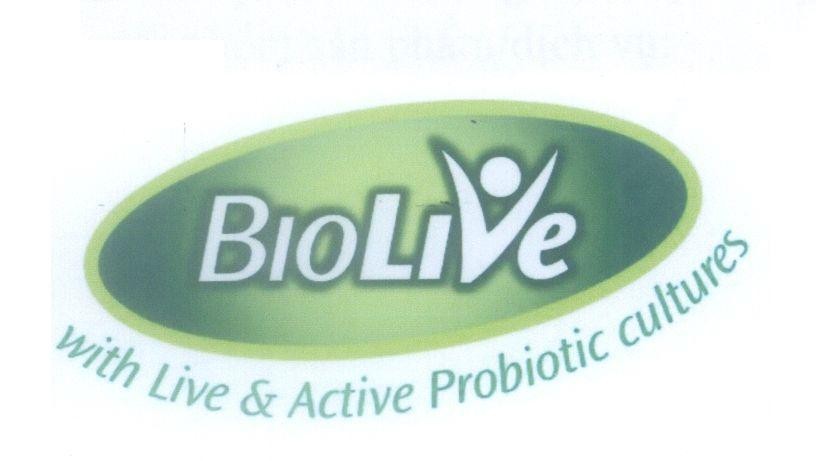 Mẫu nhãn hiệu BIOLIVE with Live & Active Probiotic cultures