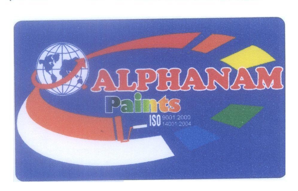 Mẫu nhãn hiệu ALPHANAM Paints ISO 9001:2000 ISO 14001:2004