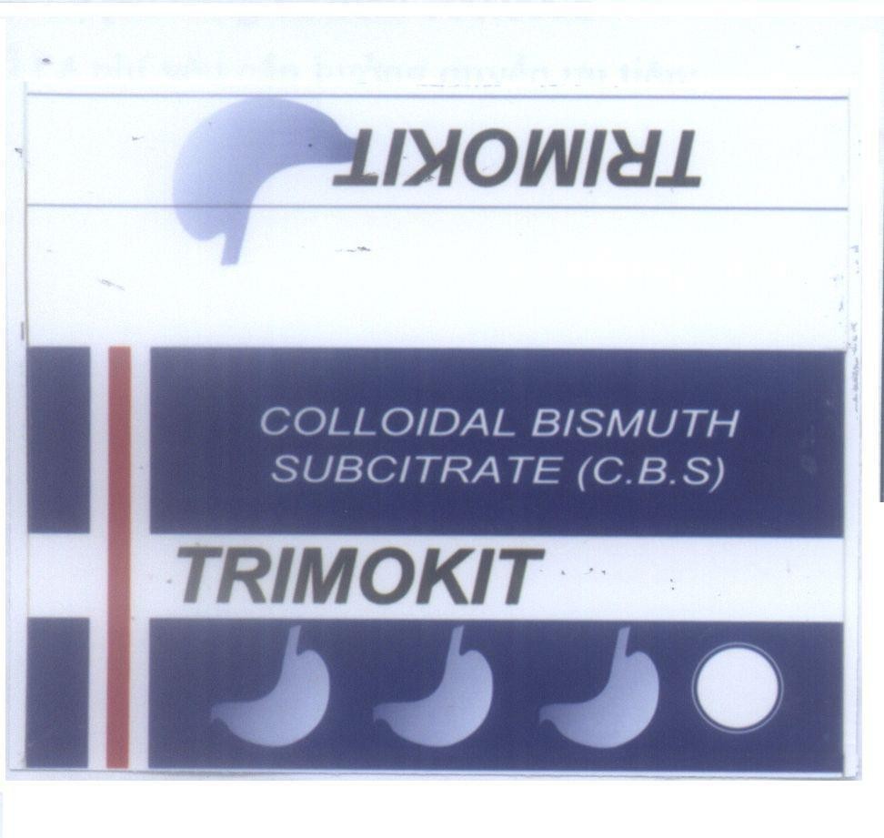 Mẫu nhãn hiệu TRIMOKIT COLLOIDAL BISMUTH SUBCITRATE (C.B.S)