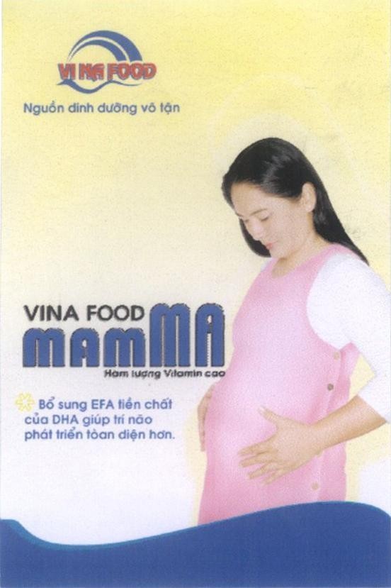 Mẫu nhãn hiệu VINA FOOD nguồn dinh dưỡng vô tận VINA FOOD MAMMA Hàm lượng Vitamin cao Bổ sung EFA tiền chất của DHA...