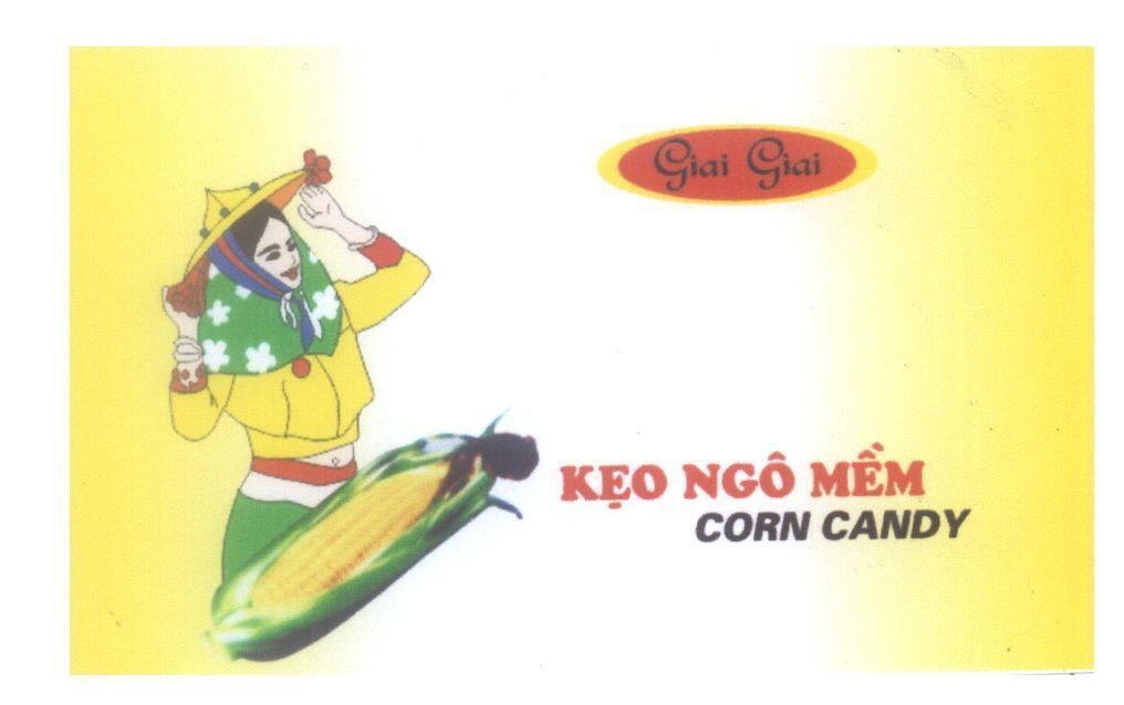 Mẫu nhãn hiệu Kẹo Ngô Mềm CORN CANDY Giai Giai