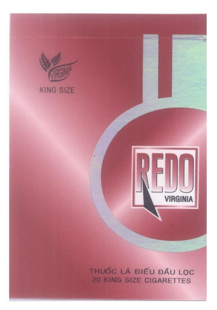 Mẫu nhãn hiệu VIRGINIA KING SIZE REDO Thuốc Lá Điếu Đầu Lọc 20 KING SIZE CIGARETTES