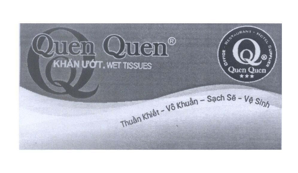 Mẫu nhãn hiệu Q Quen Quen Khăn Ướt. WET TISSUES Thuần Khiết - Vô Khuẩn - Sạch Sẽ - Vệ Sinh coffee restaurant hotel supplier