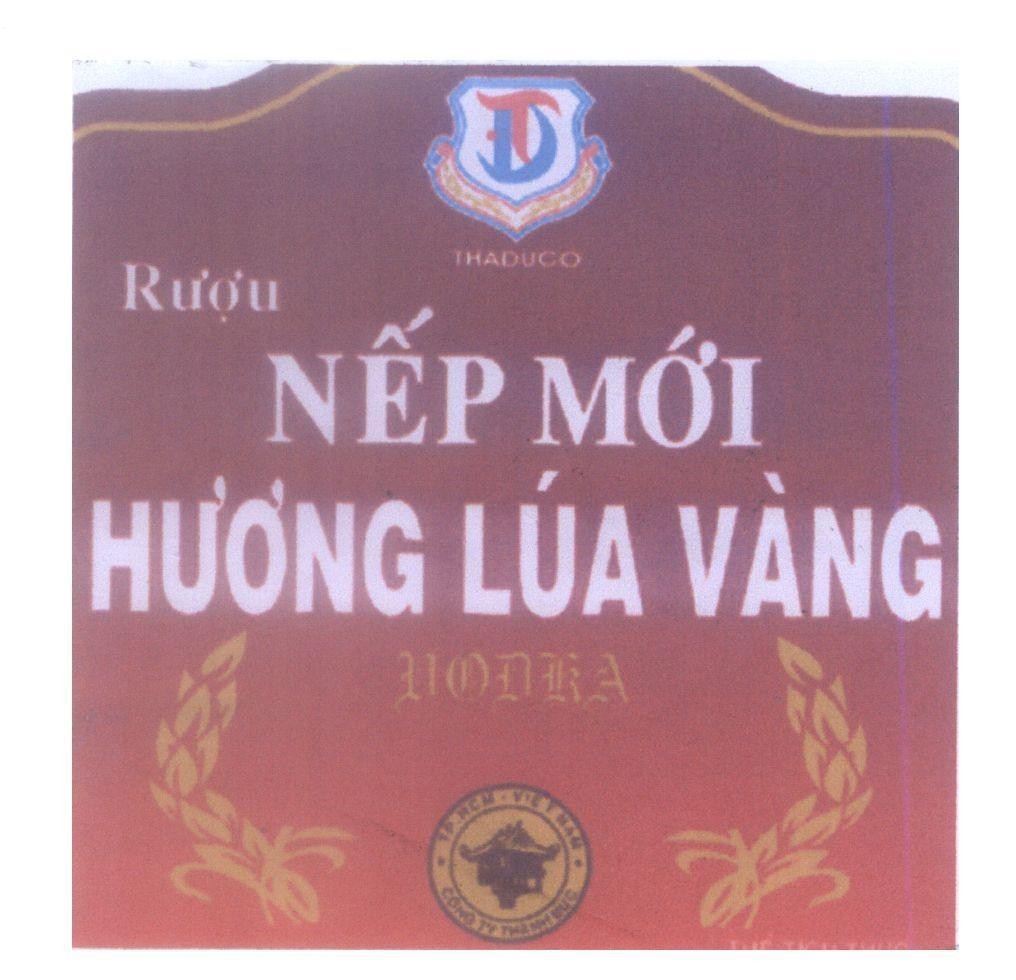 Mẫu nhãn hiệu Rượu nếp mới hương lúa vàng TĐ VODKA THADUCO Công ty Thành Đức
