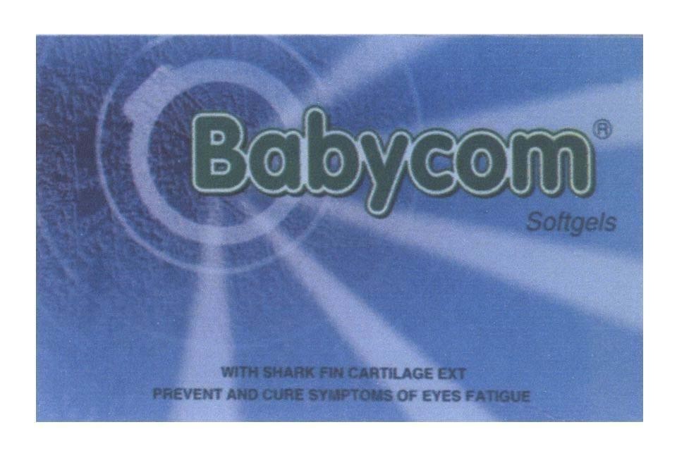 Mẫu nhãn hiệu Babycom Softgels WITH SHARK FIN CARTILAGE EXT PREVENT AND CURE SYMPTOMS OF EYES FATIGUE