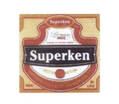 Mẫu nhãn hiệu Superken SUPERKEN LAGER BEER- PREMIUM QUALITY Bia Vàng HANOI VIETNAM TRADE MARK