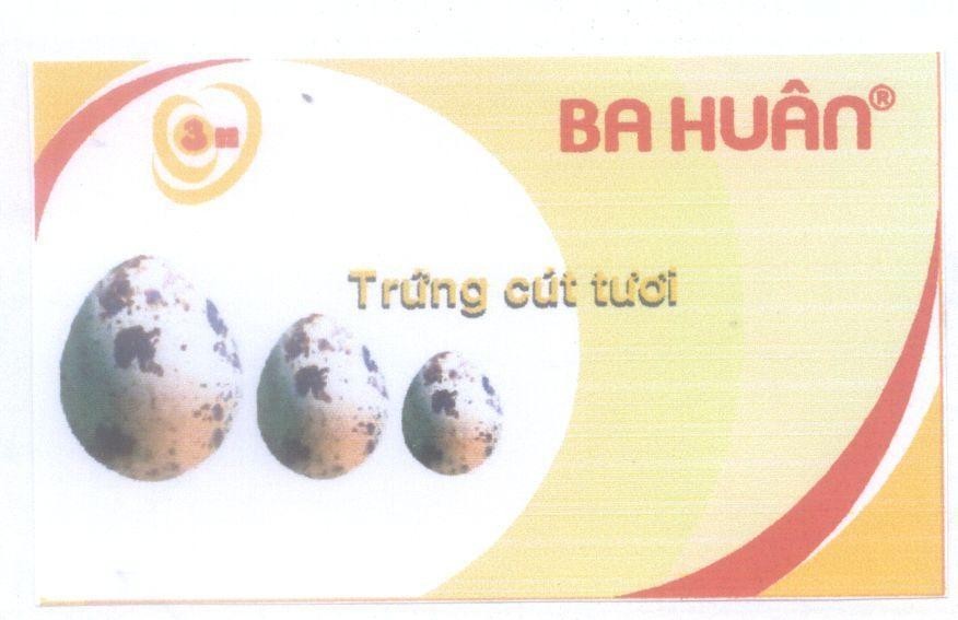 Mẫu nhãn hiệu BA HUÂN 3H Trứng cút tươi