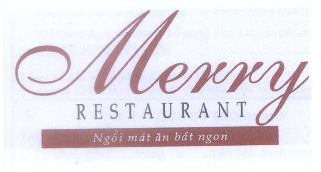 Mẫu nhãn hiệu Merry RESTAURANT ngồi mát ăn bát ngon