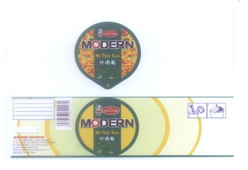 Mẫu nhãn hiệu VINA ACECOOK MODERN Mì Thịt Xào