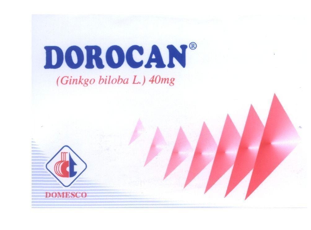 Mẫu nhãn hiệu DOROCAN (Ginkgo biloba L.) 40mg dt DOMESCO