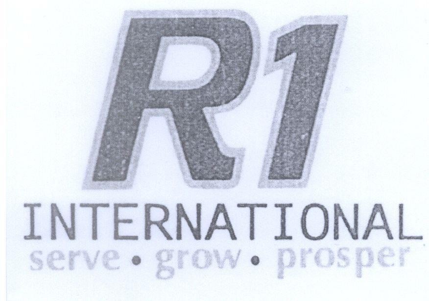 Mẫu nhãn hiệu R1 INTERNATIONAL serve grow prosper