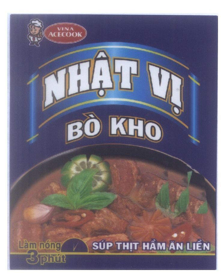 Mẫu nhãn hiệu VINA ACECOOK Nhật Vị Bò Kho Súp Thịt Hầm ăn Liền Làm nóng 3 phút