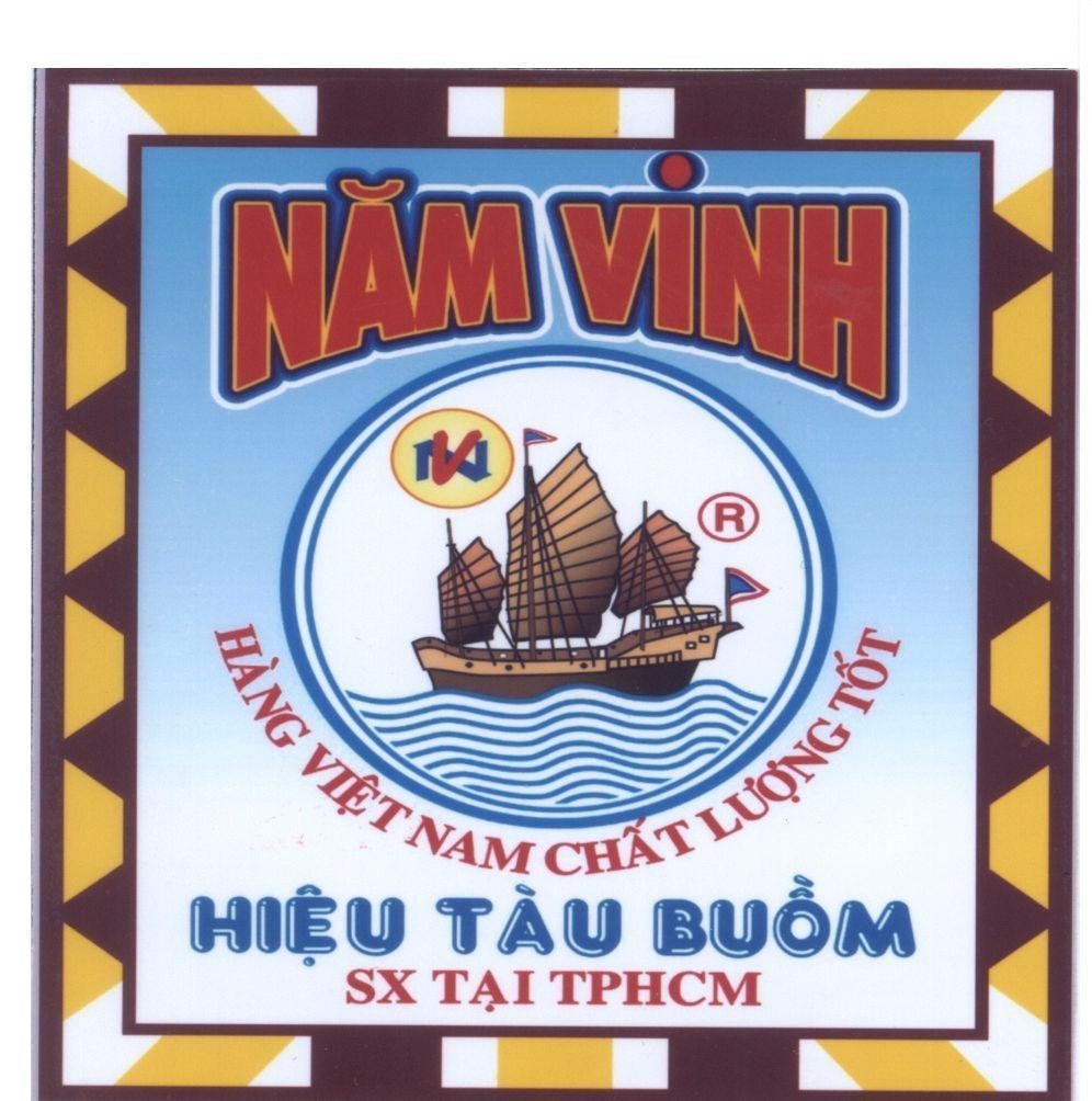 Mẫu nhãn hiệu Năm Vinh NV Hiệu Tàu Buồm Hàng Việt Nam Chất Lượng Tốt SX Tại TPHCM