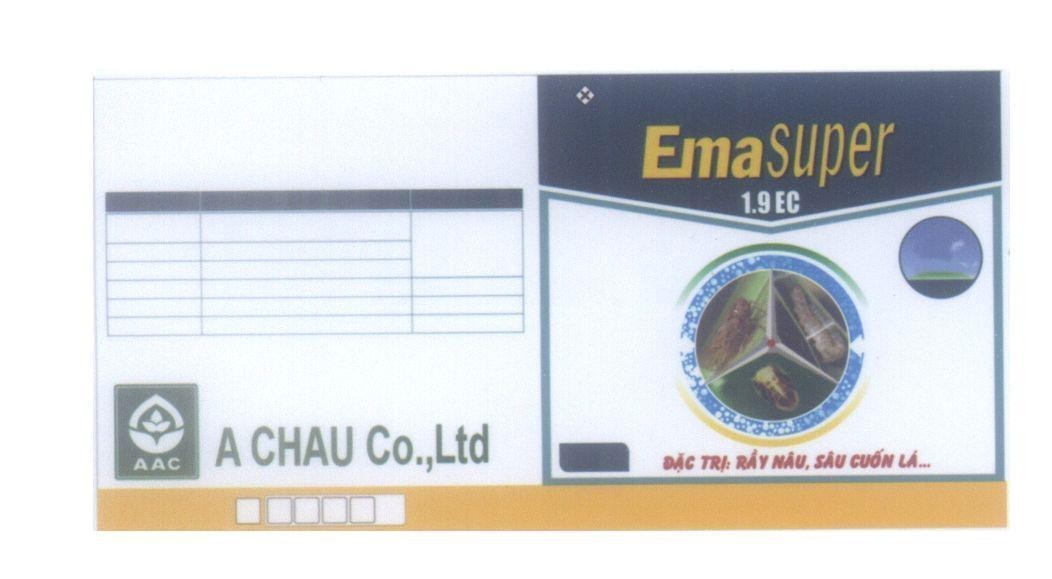 Mẫu nhãn hiệu Emasuper 1.9 EC Đặc Trị: Rầy Nâu, Sâu Cuốn Lá... A CHAU Co., Ltd AAC