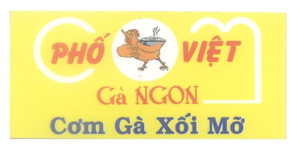 Mẫu nhãn hiệu Com Phố Việt Gà Ngon Cơm Gà Xối Mỡ
