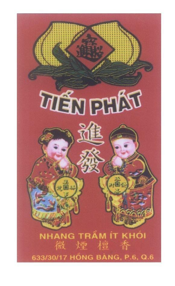 Mẫu nhãn hiệu Tiến Phát Nhang Trầm ít Khói [tiến phát; chiêu tài tấn bửu; vạn sự như ý; cung hỷ phát tài; ít khói trầm hương]