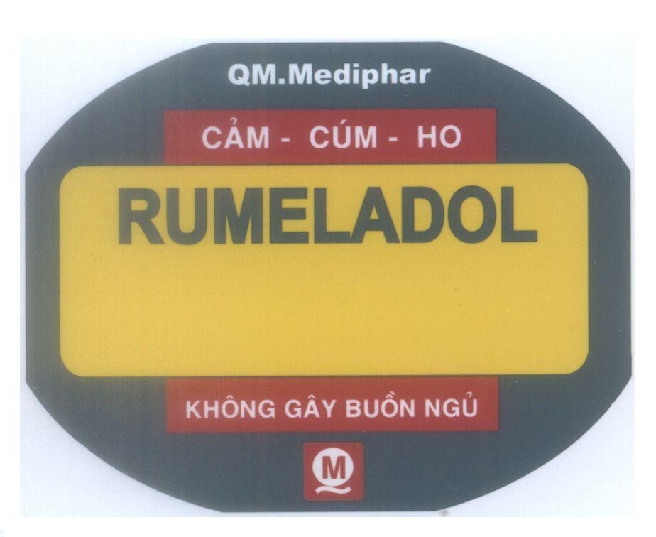 Mẫu nhãn hiệu RUMELADOL QM.Mediphar Không gây buồn ngủ QM Cảm - Cúm - Ho