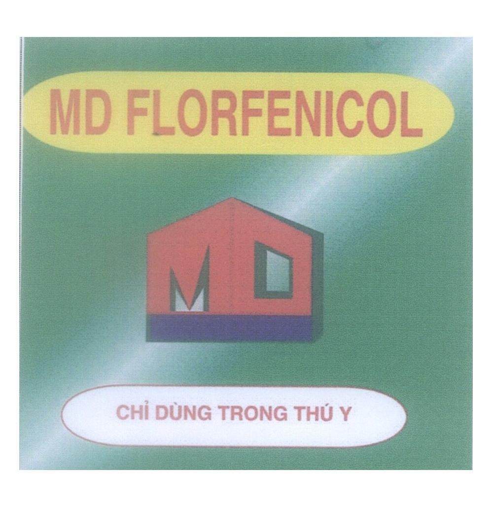 Mẫu nhãn hiệu MD FLORFENICOL Chỉ Dùng Trong Thú Y