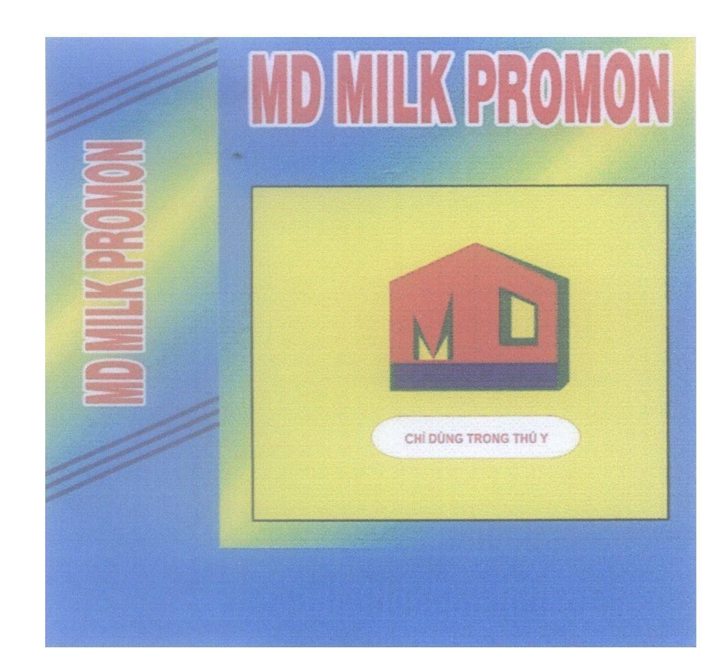 Mẫu nhãn hiệu MD MILK PROMON Chỉ Dùng Trong Thú Y